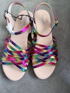 Thereabouts Girls' Rainbow Strappy Sandals - Multicolor